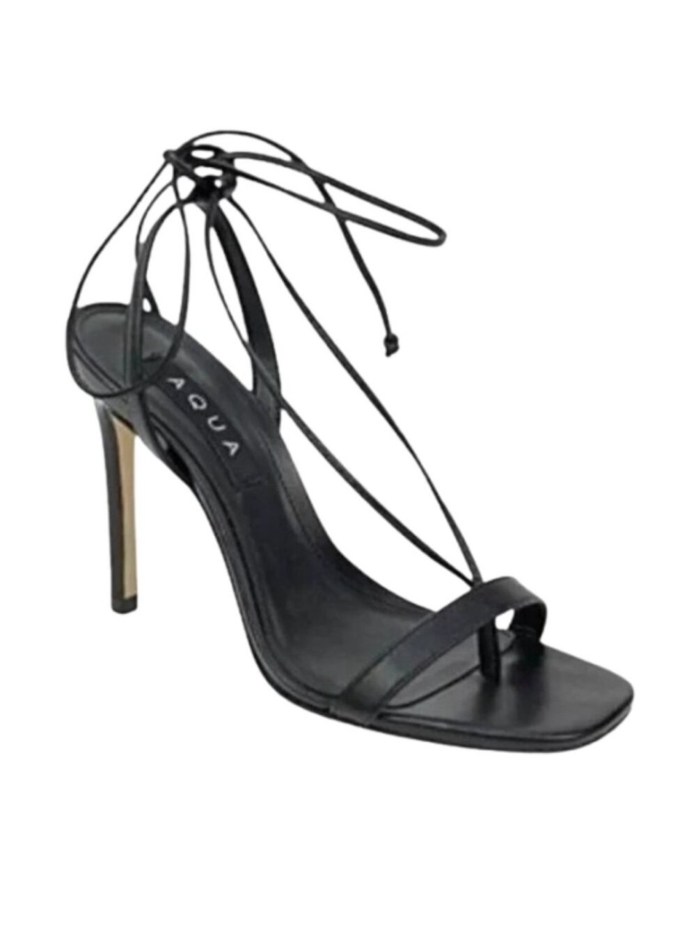 Aqua Ankle Tie Strappy High Heel Sandals